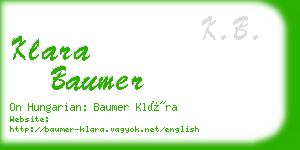 klara baumer business card